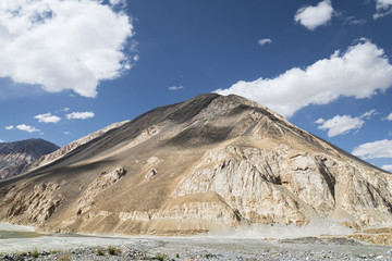 High mountain with clouds