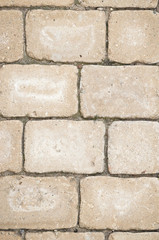 Close-up of beige paving stones