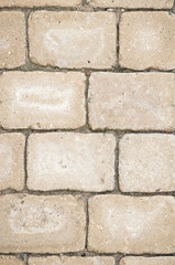 Close-up of beige paving stones