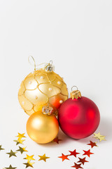 Christmas baubles and stars