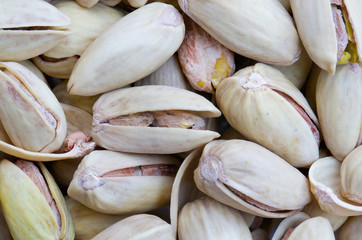 Pistachio nuts.Close up