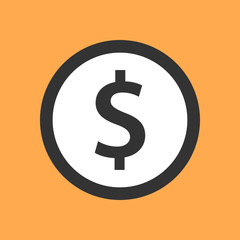 Obraz premium Dollar symbol in flat design.