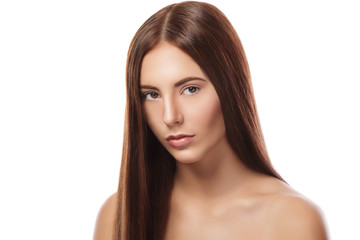 Fototapeta premium Beautiful brunette with straight hair