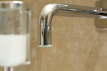 Limescale on a exterior surface of a tap