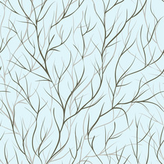 Beautiful seamless background with tree branches. Perfect background greeting cards and invitations to the wedding, Christmas, New Year and other seasonal holidays