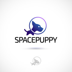 Vector logo design, space puppy element symbol icon.
