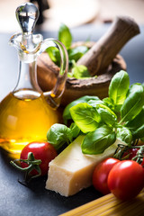 Ingredients for italian spaghetti