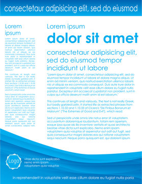 Blue Brochure Template With Placeholder Text