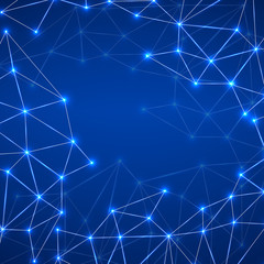 Abstract geometric background with connecting dots and lines. Modern technology concept. Vector illustration. Eps 10