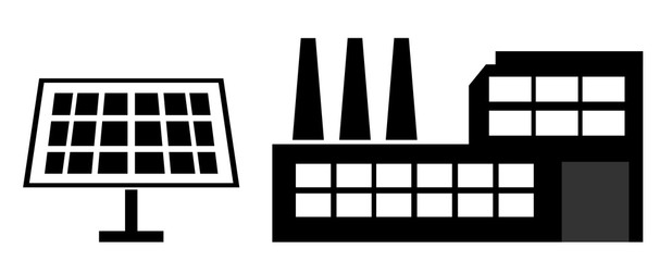 Usine et un panneau solaire