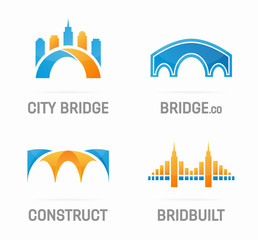 Set of abstract bridge logo 