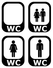 Toilettes en 4 icônes