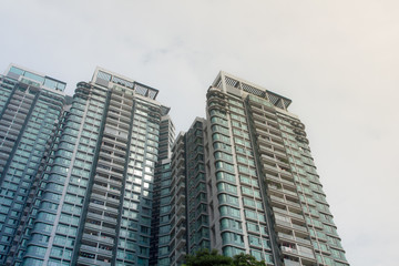 Fototapeta na wymiar Modern skyscraper condominium in Guangzhou, China