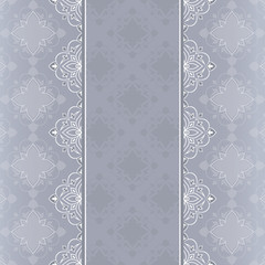 Vintage seamless border on gray.