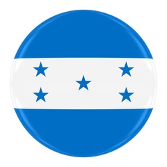 Honduran Flag Badge - Flag of Honduras Button Isolated on White