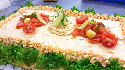 Sandwichcake with salmon