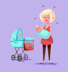 Funny mother character. Isolated vector illustration.