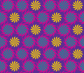 Seamless twisted flowers pattern