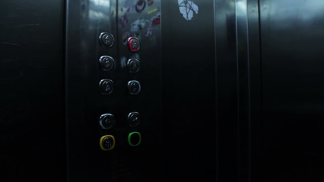 Clicking On The Button In An Elevator And Lift