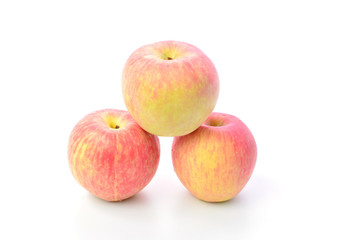 Red apple on white background