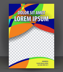 Magazine, flyer, brochure, beauty cover layout multicolor design template, vector Illustration