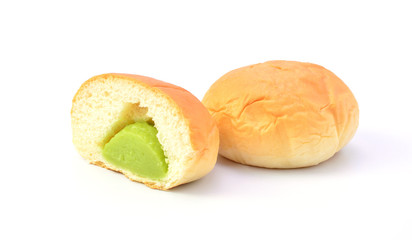 custard bread on white background