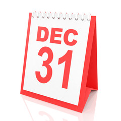 New year's eve calendar, 3d render