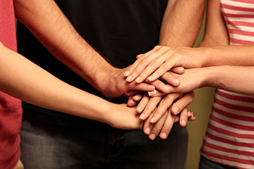 Fototapeta premium United hands close up