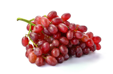 Red grapes isolated on white background