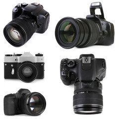 Digital photo cameras isolated on white