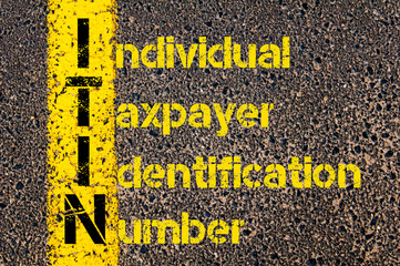 Business Acronym ITIN as Individual Taxpayer Identification Number - 96047759