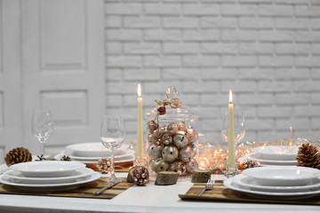 Beautiful Christmas table setting