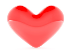 Glossy heart shape, 3d render