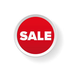 Sale red button vector
