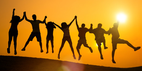 People Friends Friendship Playing Playful Walking Concept