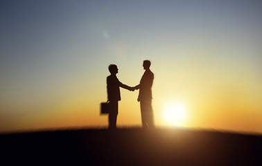 Fototapeta premium Businessmen Handshake Deal Business Partnership Concept