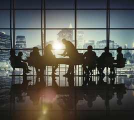 Business People Meeting Discussion Cityscape Concept