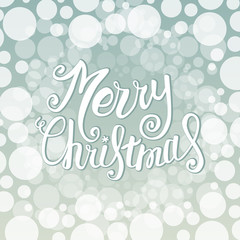Vector Merry Christmas card with Christmas lettering, handmade calligraphy