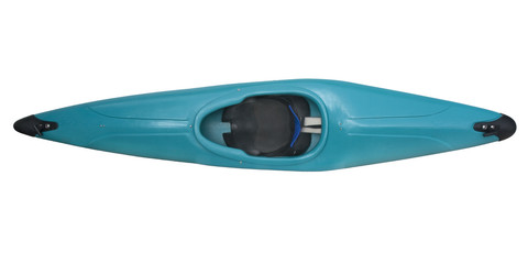 blue whitewater kayak isolated on white