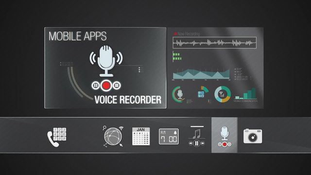 Voice Recorder icon for mobile application contents.Various application function for smart device.Digital display application.(included Alpha)