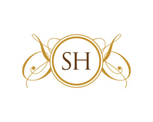 SH Luxury Ornament Initial Logo