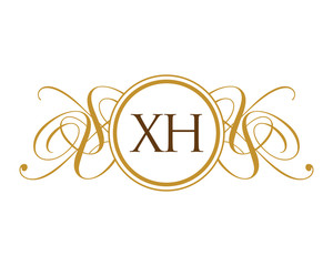 XH Luxury Ornament Initial Logo
