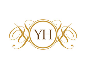 YH Luxury Ornament Initial Logo