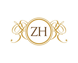 ZH Luxury Ornament Initial Logo