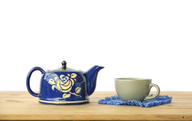 Stock Photo:.Tea Kettle on wood table