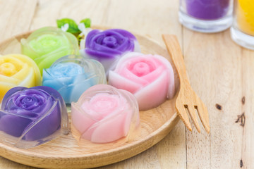 Colorful of thai jelly dessert.