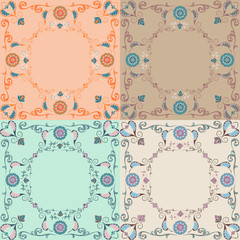 Decorative frame with flowers