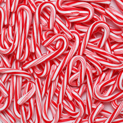 Peppermint candy canes. Christmas background