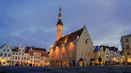 Fototapeta na wymiar Town Hall Square in Tallinn, Estonia