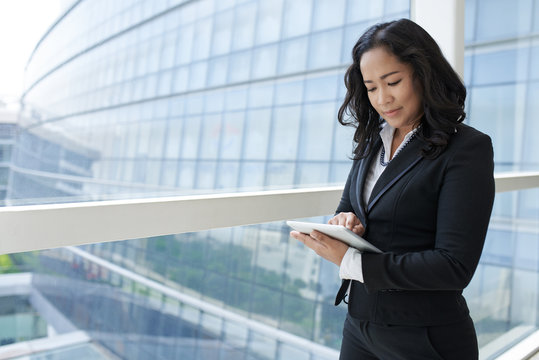 Business lady with tablet